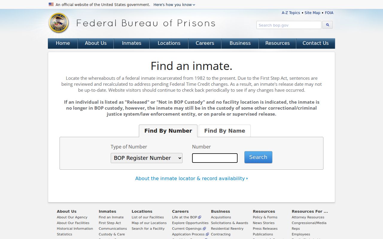 McDowell County federal criminal case Bureau of Prisons locator