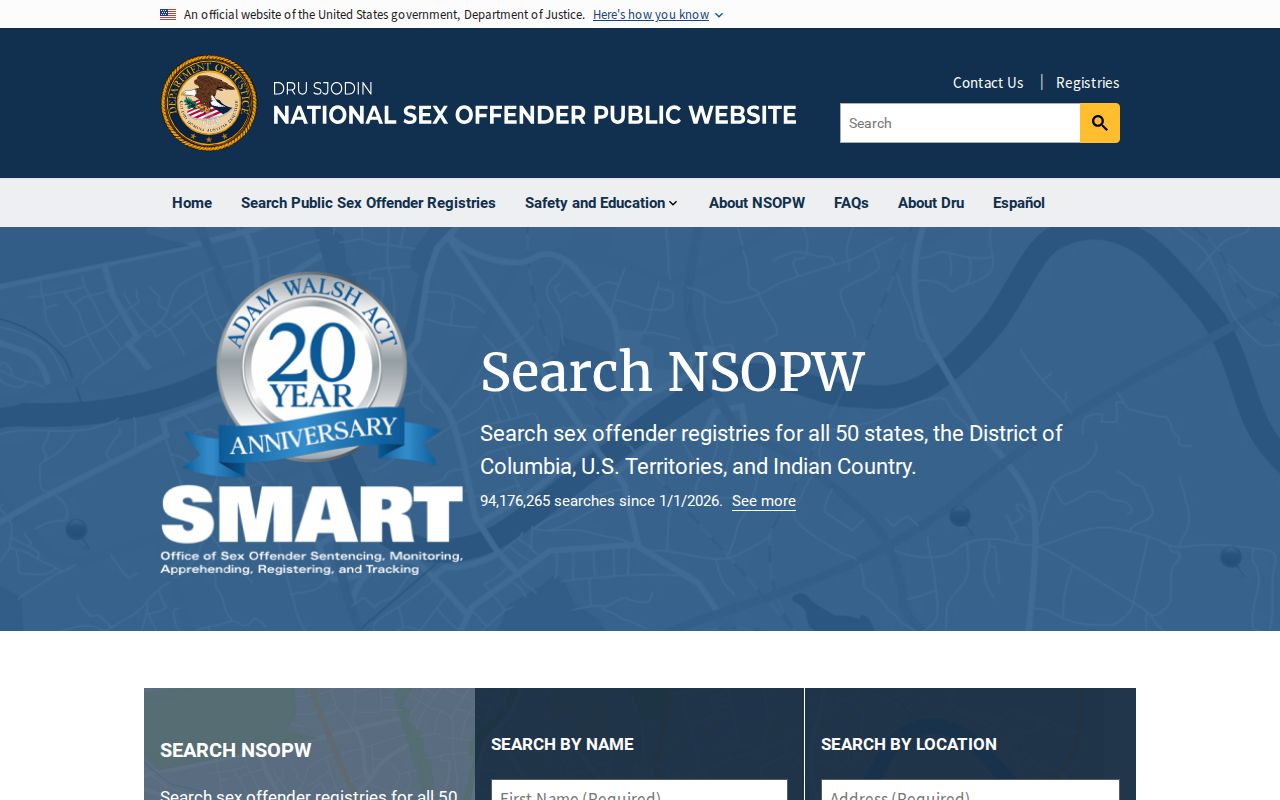 National NSOPW search used with a McDowell County sex offender lookup