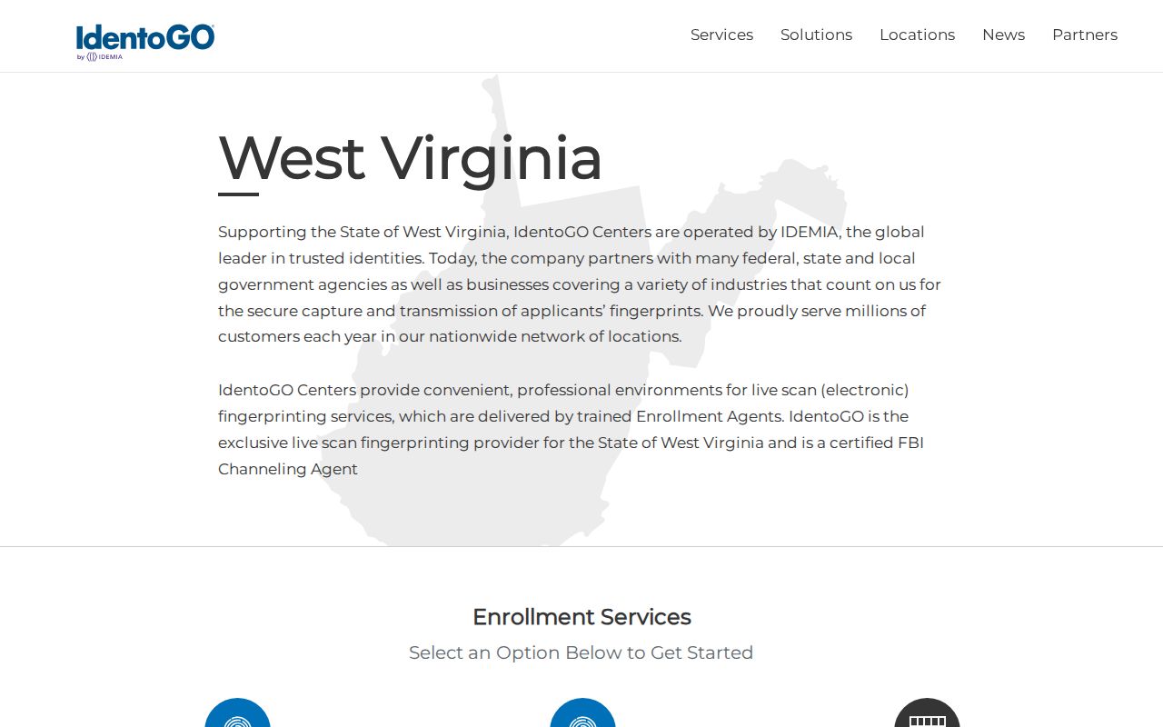 McDowell County criminal history IdentoGO fingerprint locations