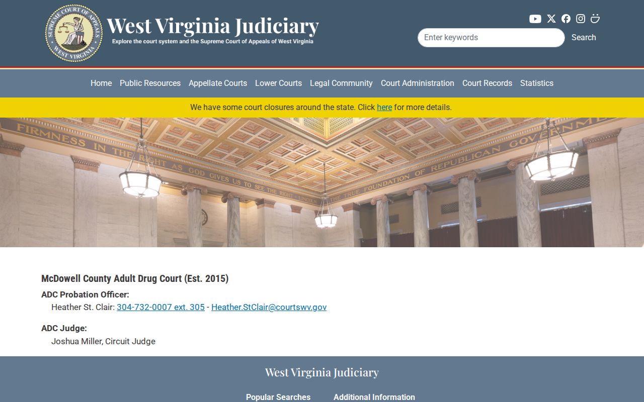 McDowell County criminal records Adult Drug Court program